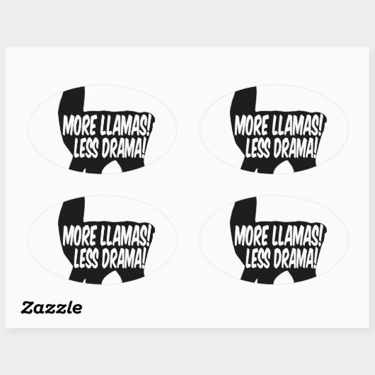 Meer Llamas Minder Drama Ovale Sticker (Vel)