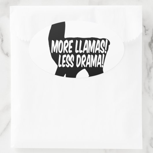 Meer Llamas Minder Drama Ovale Sticker (Tas)