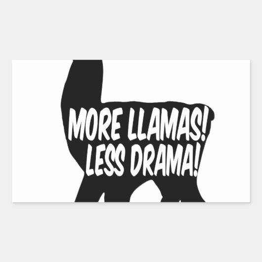 Meer Llamas Minder Drama Rechthoekige Sticker (Voorkant)