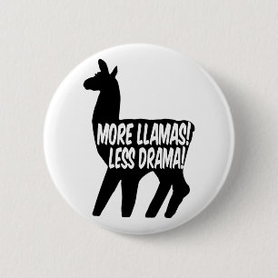 Meer Llamas Minder Drama Ronde Button 5,7 Cm