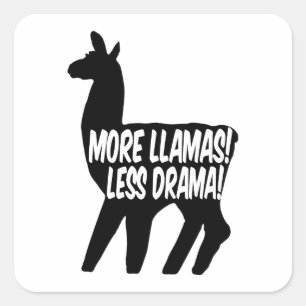 Meer Llamas Minder Drama Vierkante Sticker