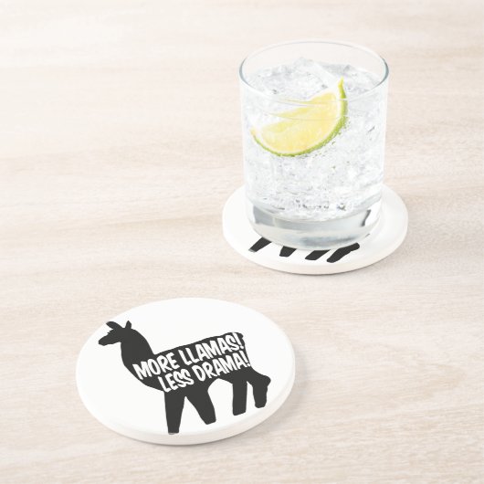 Meer Llamas Minder Drama Zandsteen Onderzetter (Zijkant)