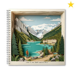 Meer Louise Banff Canada Papieren Collage Diorama Notitieboek