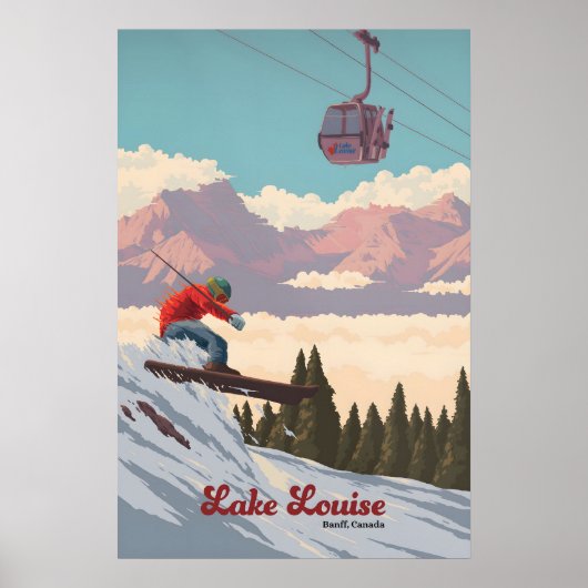 Meer Louise Banff Canada Skigebied Reisposter Poster (Voorkant)