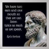 MEER LUISTEREN MINDER SPREKEN _Epictetus (Matte) Poster (Voorkant)