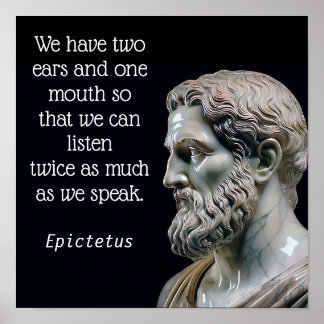MEER LUISTEREN MINDER SPREKEN _Epictetus (Matte) Poster