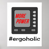 Meer macht, grappige rower is motivatie poster (Voorkant)