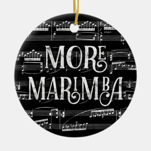 Meer marimba-alkboard - Zwarte witte muziek Keramisch Ornament (Voorkant)