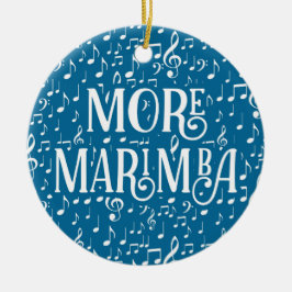Meer Marimba - Blauwe witte muziek Keramisch Ornament