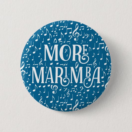 Meer Marimba - Blauwe witte muziek Ronde Button 5,7 Cm (Voorkant)