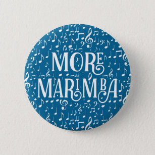 Meer Marimba - Blauwe witte muziek Ronde Button 5,7 Cm
