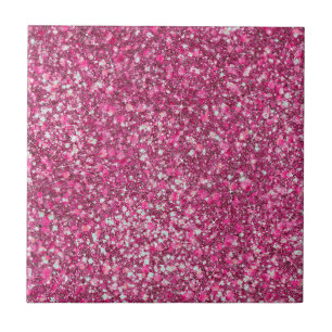 Meer Mellow Magenta roze kleuren Faux Glitter Tegeltje