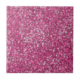 Meer Mellow Magenta roze kleuren Faux Glitter Tegeltje