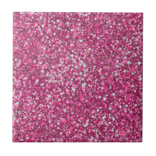 Meer Mellow Magenta roze kleuren Faux Glitter Tegeltje