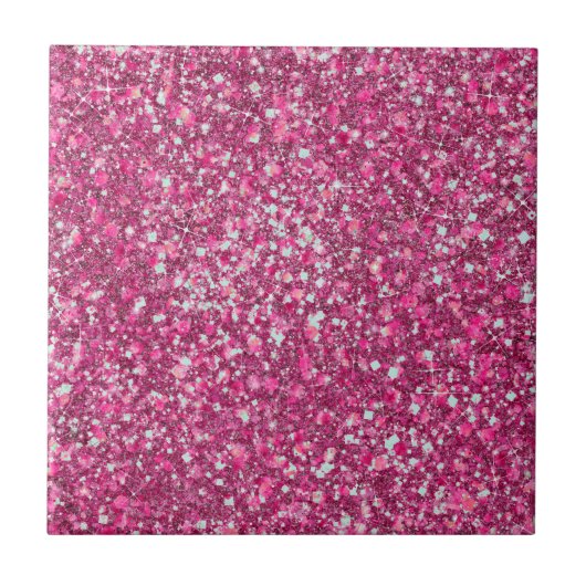 Meer Mellow Magenta roze kleuren Faux Glitter Tegeltje (Voorkant)