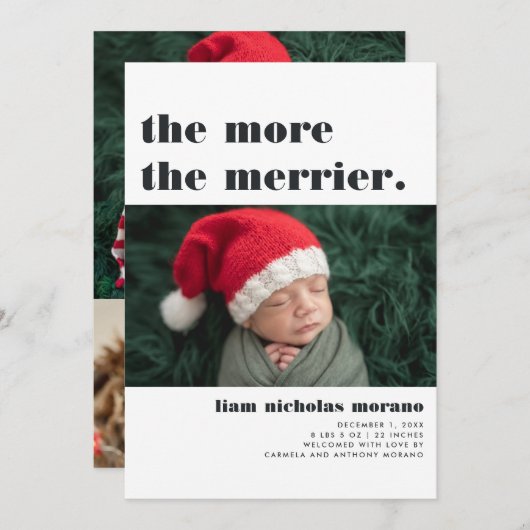 Meer Merrier | Aankondiging kerstgeboorte (Voorkant / Achterkant)