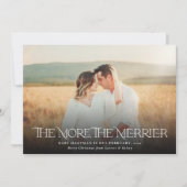 Meer Merrier kondigt kerstfoto's aan Feestdagenkaart (Voorkant)