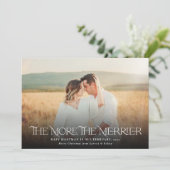 Meer Merrier kondigt kerstfoto's aan Feestdagenkaart (Staand voorkant)