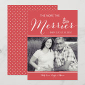 Meer Merrier | Zwangerschapsaankondiging | Christm Feestdagenkaart (Voorkant / Achterkant)