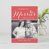 Meer Merrier | Zwangerschapsaankondiging | Christm Feestdagenkaart (Staand voorkant)