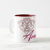 Meer met Scrolled Heart Design 1 Coffee/Tea Mok (Voorkant links)