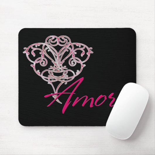 Meer met Scrolled Heart Design 1 Mousepad Muismat (Met muis)