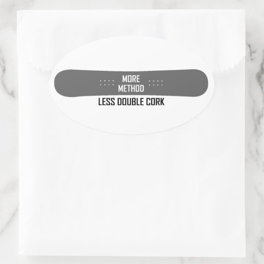 Meer methode minder dubbelkurk ovale sticker (Tas)