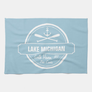 Meer Michigan, douanestad, naam, anker, peddels Theedoek
