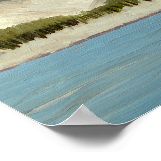 Meer Michigan Dune met bomen en strand gras Poster (Hoek)