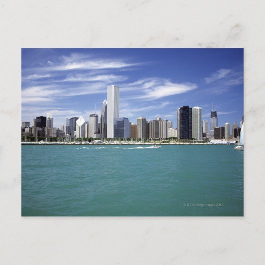 meer Michigan, Skyline, reisbestemmingen; Briefkaart (Voorkant)