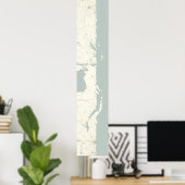 Meer Michigan Unfurled, verticaal, 60 x 10 Poster (Thuiskantoor)