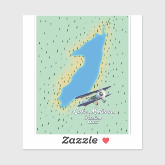 Meer Molveno Italië meer kaart Sticker (Vel)