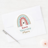 Meer motivatie boho-regenboog ronde sticker (Envelop)