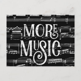 Meer Muziek Schoolbord - Zwart Witte Muzikant Briefkaart