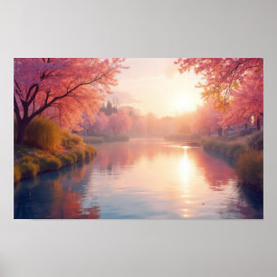 Meer Natuur Buiten Landschap Kalm Vreedzaam Ontspa Poster