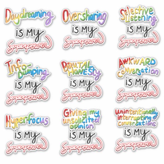 Meer neurodivergente superkrachten sticker (Voorkant)