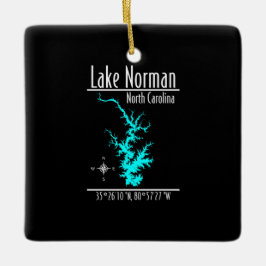 Meer Norman North Carolina Kaart Coördinaten Keramisch Ornament