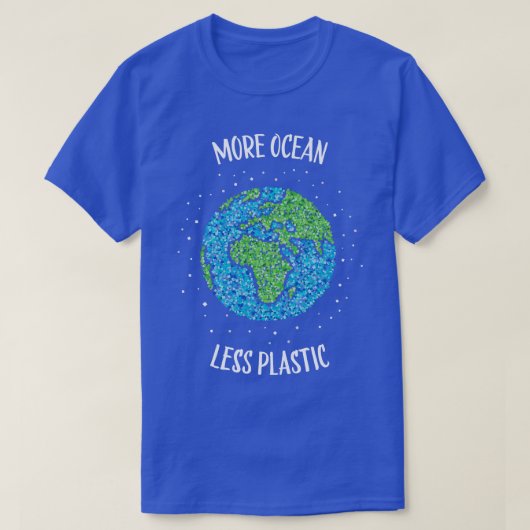 Meer oceaan minder plastic aarde klimaatveranderin t-shirt (Design voorkant)