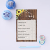 Meer of minder Vrijgezellenfeest-game-kaart Flyer (Enkel)