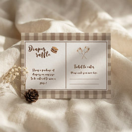 Meer om van te houden Rustieke Gingham Baby Shower Informatiekaartje