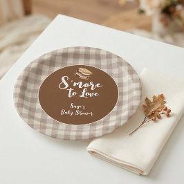 Meer om van te houden Rustieke Gingham Baby Shower Papieren Bordje