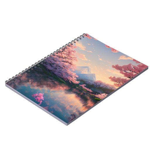 Meer omarmd door Cherry Blossom Trees Notitieboek (Linkerzijde)