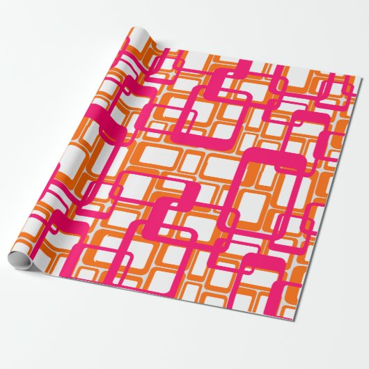 Meer open middeleeuwse moderne rechthoeken cadeaupapier (Uitgerold)