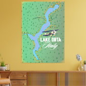 Meer Orta Italië meer kaart Canvas Afdruk (Insitu (Woonkamer))