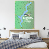 Meer Orta Italië meer kaart Canvas Afdruk (Insitu (Slaapkamer))