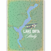 Meer Orta Italië meer kaart Sticker (Voorkant)