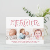 Meer over de Merrier Big Sibling Geboorteaankondig Aankondiging (Staand voorkant)