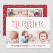 Meer over de Merrier Big Sibling Geboorteaankondig Aankondiging (Voorkant / Achterkant)