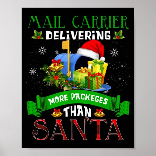 Meer pakketten bezorgen dan de Kerstman Funny Stal Poster (Voorkant)