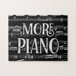 Meer pianokarkbord - zwarte witte muziek legpuzzel
